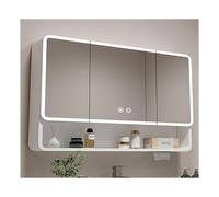 HOFUNTRE Armadietto Bagno Da Parete Con Ante A Specchio， Armadio Specchio Bagno，Design Antiappannamento, Materiale In Lega Di Alluminio, Grande Capacità Stoccaggio(White,100 * 70cm/39.4 * 27.5in)