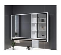 HOFUNTRE Armadietto Bagno Da Parete Con Ante A Specchio,Specchio Contenitore Luce , Armadio Specchio Bagno,Adatto Vari Scenari Come Casa, Hotel, Appartamento, Ecc(White,ORDINARY VERSION_60*75CM)