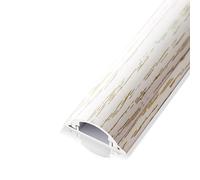 HOFUNTRE Copricavo da Pavimento, Canalina in Alluminio Autoadesiva, Protezione Cavi a Basso Profilo per Uffici, Casa, Officine, Magazzini(White wood,29x8mm/1.1x0.3in)