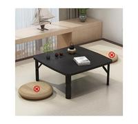 HOFUNTRE Materiale ecologico, stabile e resistente, tavolo da pavimento in tatami, sicuro e salutare,grande capacità ideale per casa, ufficio o studio.(Black wood grain,60x60x35cm)
