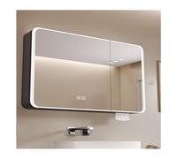 HOFUNTRE Mobiletto Bagno Sospeso，Armadietto Arredo Con Specchio ，Mobiletto Bagno Con Specchio LED ，Adatto A Vari Scenari Come Case, Appartamenti, Hotel, Ecc.(Gray,80 * 70cm/34.5 * 27.5in)