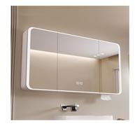 HOFUNTRE Mobiletto Bagno Sospeso，Armadietto Arredo Con Specchio ，Mobiletto Bagno Con Specchio LED ，Adatto A Vari Scenari Come Case, Appartamenti, Hotel, Ecc.(White,90 * 70cm/35.4 * 27.5in)