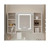 HOFUNTRE Mobiletto Specchio Bagno Sospeso，Armadietto Arredo Con ，Ampia Capacità Di Archiviazione, Ad Alta Definizione, Adatto A Molteplici Scenari(White,90 * 70cm/35.4 * 27.5in)