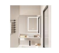 HOFUNTRE Mobiletto Specchio Bagno Sospeso，Armadietto Arredo Con Specchio ，Applicabile A Vari Scenari Quali Residenze, Hotel Aziendali, Appartamenti, Ecc.(Smart model,60 * 75cm)