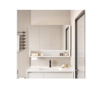 HOFUNTRE Mobiletto Specchio Bagno Sospeso，Armadietto Arredo Con Specchio ，Applicabile A Vari Scenari Quali Residenze, Hotel Aziendali, Appartamenti, Ecc.(Ordinary model,90 * 75cm)