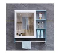 HOFUNTRE Mobiletto Specchio Bagno Sospeso，Armadietto Arredo Con Specchio ， Armadio Specchio Bagno，Adatto for Case, Hotel, Appartamenti, Case In Affitto, Dormitori, Ecc.(Blue,78 * 70cm/30.7 * 27.5in)