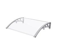 HOFUNTRE Pensilina Alluminio,pensiline per esterno,Alta Trasparenza, Drenaggio Acqua Facile, Materiale Ritardante di Fiamma, Ideale per Porta, Finestra(120cm/47in*200cm/79in)