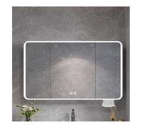 HOFUNTRE Specchio Bagno Contenitore Con Luce ,Mobiletto Specchio Bagno Sospeso,Adatto A Bagni Moderni E Minimalisti, Appartamenti, Suite D'albergo, Dormitori(110 * 70cm/43.3 * 27.5in)