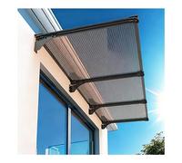HOFUNTRE Tenda in alluminio, pensilina policarbonato trasparente, struttura resistente, alta capacità di carico, installazione facile, per porta, finestra, balcone(120cm/47in*440cm/173.2in)