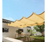 HOFUNTRE Tenda parasole a onda retrattile, lunga durata, più dimensioni, protezione UV, tenda a vela ombreggiante retrattile, materiale HDPE ecologico per terrazze(W:2.4m/7.87ft*L:14m/46ft)