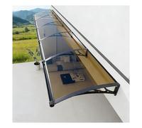 HOFUNTRE Tettoia in alluminio, stettoia trasparente ad arco, protezione da sole, pioggia, neve e vento, Per porta, finestra, balcone, terrazza, casa e negozio(100cm/39.4in*60cm/24in)