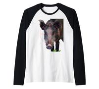 Hog Caccia Cinghiale in Vista Vector Art 2 Maglia con Maniche Raglan