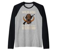 Hog Hunting Wild Hog Patrol Pride - Controllo Cinghiale di Maiale Selvatico Maglia con Maniche Raglan
