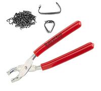 Hog Ring Fastener Kit 200 PCS Pinze Auto Barca Casa FAI DA TE Use200 | Strumento professionale con azione a molla e maniglie confortevoli, anelli in acciaio per coprisedili, mobili, marine, camper