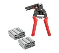 Hog Ring Pinze con 600 anelli zincati, tipo M, pinze per anelli per unghie, set di pinze a clip M, pinze per recinzione, set di anelli per salsicce, pinze rapide, pinze per recinzione, gabbia per