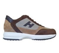Hogan scarpe da uomo interactive HXM00N0I980UGO418J bimateriale marrone