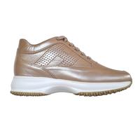 HOGAN scarpe donna interactive h forata HXW00N00E30MW7M024 pelle beige shiny