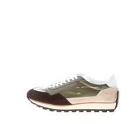 HOGAN scarpe uomo Sneaker H668 linea 86er pelle verde e camoscio nero beige