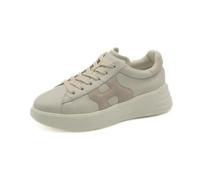 Hogan Sneaker da Donna Rebel in Morbida Nappa Avorio con Dettagli Rosa - HXW5620DN61 N1M0GAS - Taglia 39