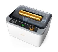 Hogance Pulitore ad Ultrasuoni 900ML, 75W Pulizia a Ultrasuoni di livello Industriale per Gioielli, Occhiali, Orologi, Paradenti, Pennelli per il Trucco, con 600s Modalità Degas, Bianco+Nero+Oro