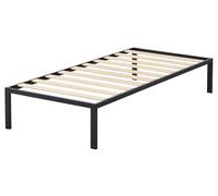 HOGAR24 ES | Rete Kozo | Rete 90 x 190 cm con gambe | Struttura metallica con 5 gambe alte e doghe in legno | Supporto ottimale del materasso | Facile montaggio | Colore nero