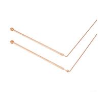 HOgardenME 2 pezzi 99,9% bacchette rabdomante, rame sonda aste aste di rilevamento metallo radioestesia professionali utilizzato per trovare strumenti e acqua oro rilevazione (Tondo a doppia testa)