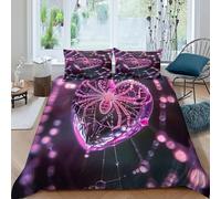 HOGDISAJD amore Spider Set Copripiumino Matrimoniale Serie rosa Con Stampa 3D Biancheria Da Letto Morbida Microfibra Chiusura Lampo E 2 Federe Per Ragazzi E Ragazze King(220x240cm)