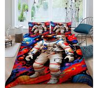 HOGDISAJD astronautaaaaaaa Copripiumino coloreeful Sky Effetto 3D, Morbida Microfibra Biancheria Da Letto Per Con Cerniera E 2 Federe Ragazzi E Ragazze King（220x240cm）