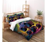 HOGDISAJD camion mostro Reversibile Copripiumino auto Stampa 3D Set Di Biancheria Da Letto Morbida Microfibra Con Cerniera E 2 Federe Per Ragazzi E Ragazze King（220x240cm）