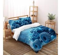 HOGDISAJD camion mostro Set Copripiumino Matrimoniale Gelo di ghiaccio Con Stampa 3D Biancheria Da Letto Chiusura Lampo E 2 Federe Ragazzi E Ragazze King（220x240cm）