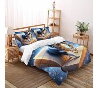 HOGDISAJD Collie di frontiera Reversibile Copripiumino animaleei autoini Stampa 3D Biancheria Da Letto Con Cerniera E 2 Federe per Ragazzi E Ragazze King（220x240cm）
