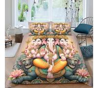 HOGDISAJD elefante Copripiumino simile a Buddha Effetto 3D, Biancheria Da Letto Con Cerniera E 2 Federe Ragazzi E Ragazze Double（200x200cm）