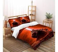 HOGDISAJD fascio Godzilla Copripiumino Serie rossa Effetto 3D, Con Cerniera Set Di Biancheria Da Letto Con E 2 Federe Morbida Microfibra Per Ragazzi E Ragazze King（220x240cm）