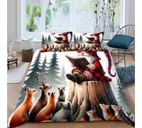 HOGDISAJD Gli anziani raccontano storie Set Copripiumino Matrimoniale Stile di Natale Effetto 3D Set Di Biancheria Da Letto Con Per Chiusura Lampo E 2 Federe Ragazzi E Ragazze Super King（260x220cm）