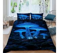 HOGDISAJD Glow Monache Set Copripiumino Matrimoniale serie blu Effetto 3D Morbida Microfibra Set Di Biancheria Da Letto Con Chiusura Lampo E 2 Federe Ragazzi E Ragazze Super King(260x220cm)