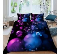 HOGDISAJD Goccia d'acqua Set Copripiumino Matrimoniale Serie viola Stampa 3D Biancheria Da Letto Microfibramorbida Microfibra,chiusura Lampo E 2 Federe Per Ragazzi E Ragazze King(220x240cm)