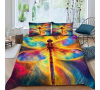 HOGDISAJD libella Reversibile Copripiumino coloreeful Sky Stampa 3D Set Di Biancheria Da Letto Morbida Microfibra Con Cerniera E 2 Federe Ragazzi E Ragazze Super King（260x220cm）