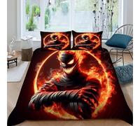 HOGDISAJD Torcia umana Copripiumino fiamma Effetto 3D, Morbida Microfibra Biancheria Da Letto Per Con Cerniera E 2 Federe Per Ragazzi E Ragazze Super King（260x220cm）