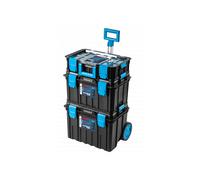 Högert Technik - Set di Scatole 4 in 1, set di Cassette Degli Attrezzi su Ruote, Pratico e Spazioso, Resistente ai Danni, Antipolvere, Robuste Chiusure in ABS, Struttura Modulare - HT7G500