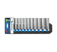 Högert - Set chiavi a bussola HT1A888 - Bussole in lega acciaio cromo-vanadio 76mm - Nero/Blu/Grigio