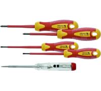Set di cacciaviti 1000 V in acciaio S2 + tester di tensione HT1S994/5 pz/Hogert technik 5901867179340
