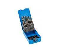 Högert Technik - Set di punte per metallo, 25 pezzi. - Set di punte per fori in acciaio, ghisa, metalli non ferrosi e materie plastiche temprate - In acciaio HSS - Norma DIN 338