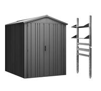 Hoggar - Casetta giardino esterno Pioneer Y50 - Scaffalature e supporti inclusi - Montaggio autoportante - Doppia porta rinforzata - Serratura - Colonne a V - Soffitto robusto - 168 x 256 x 200 cm