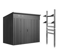 Hoggar - Casetta giardino esterno Pioneer Y70 - Scaffalature e supporti inclusi - Montaggio autoportante - Doppia porta rinforzata - Serratura - Colonne a V - Soffitto robusto - 256 x 221 x 215 cm