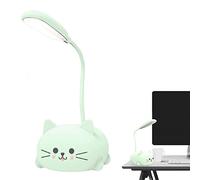 Hoghaki Lampada da scrivania per bambini, lampada da scrivania a LED per bambini, accessori da scrivania a forma di gatto, flessibile a collo d'oca per la cura degli occhi, piccola lampada da