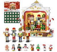 HOGOKIDS Calendario dell’Avvento 2025 Teatro di Natale con Luci, 24 Giorni di Conto alla Rovescia, Blocchi Mini 3,6 cm con 4 Figurine da Natale & 8 Minifigure, Regalo per Adulti Ragazzi Ragazze 10+