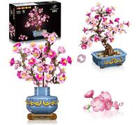 HOGOKIDS Set di bonsai con fiori di ciliegio, 2 in 1, pietre artificiali per bonsai per la casa, esposizione, fiori botanici, giocattolo da costruzione, regalo di compleanno per adulti (775 pezzi)