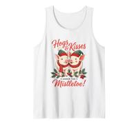 Hogs And Kisses Under The Mistletoe Funny Pig Christmas Canotta