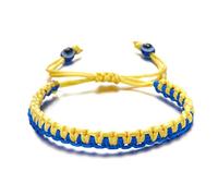 hogtnd Bracciale con bandiere nazionali gialle, braccialetto intrecciato a mano, supporto e braccialetto giallo, braccialetto intrecciato da donna, Einheitsgröße, come descritto, come descritto