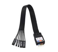 hogtnd Cavo del pannello frontale da 2 pin a 9 pin per interruttori di alimentazione della scheda madre, pulsante di ripristino e LED di azionamento, con opzione di lunghezza multipla cavo del